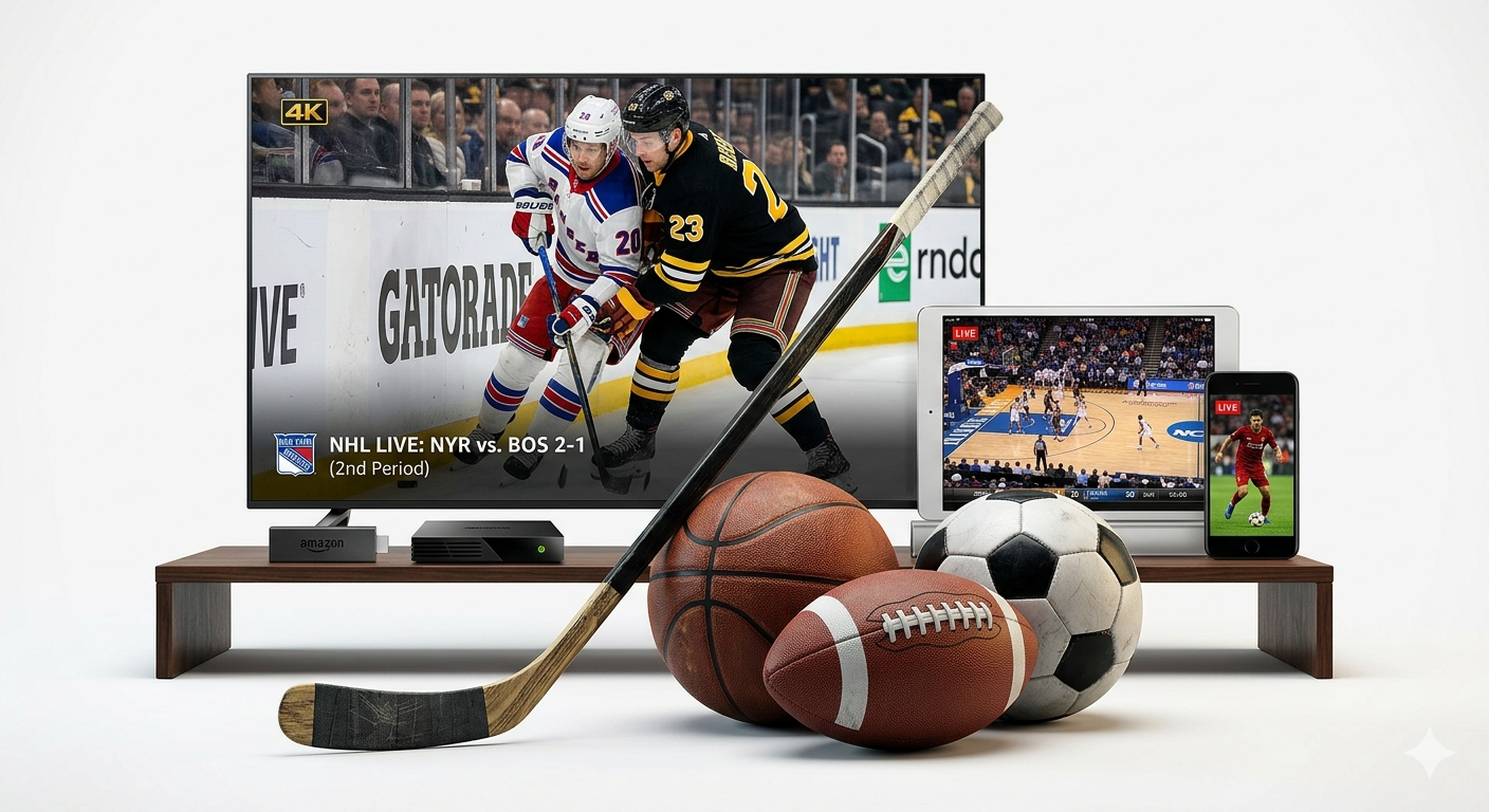 MaxIPTV Canada live sports streaming in 4K on Smart TV tablet and smartphone