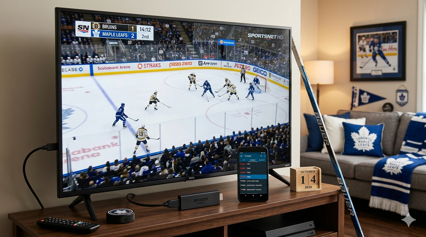 Watch Toronto Maple Leafs live on IPTV: best IPTV service setup with Firestick, M3U playlist download, and free IPTV trial for cheap IPTV Canada hockey fans