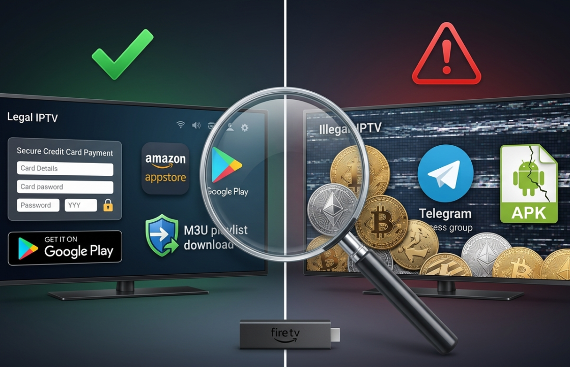 Legal vs illegal IPTV comparison: how to identify safe IPTV streaming sites with free trial, M3U playlist download, and premium IPTV providers for Firestick