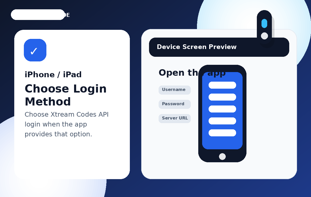 Choose Xtream Login