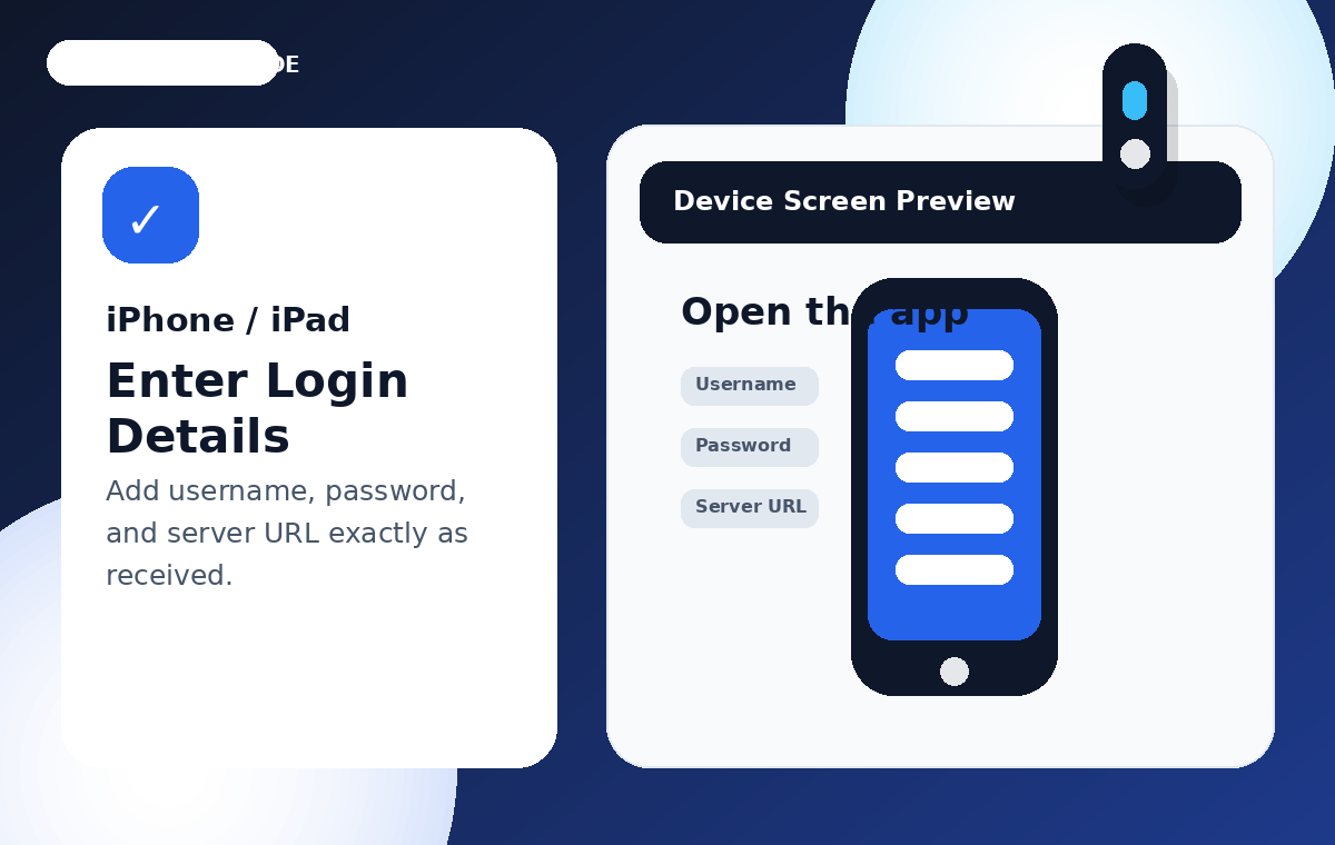 Enter iOS Login Details