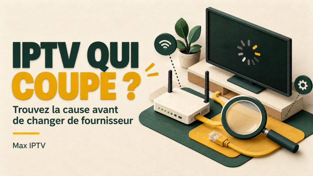 Six vérifications pour une IPTV qui coupe : chaînes, connexion, redémarrage, mises à jour, sessions et soutien technique.
